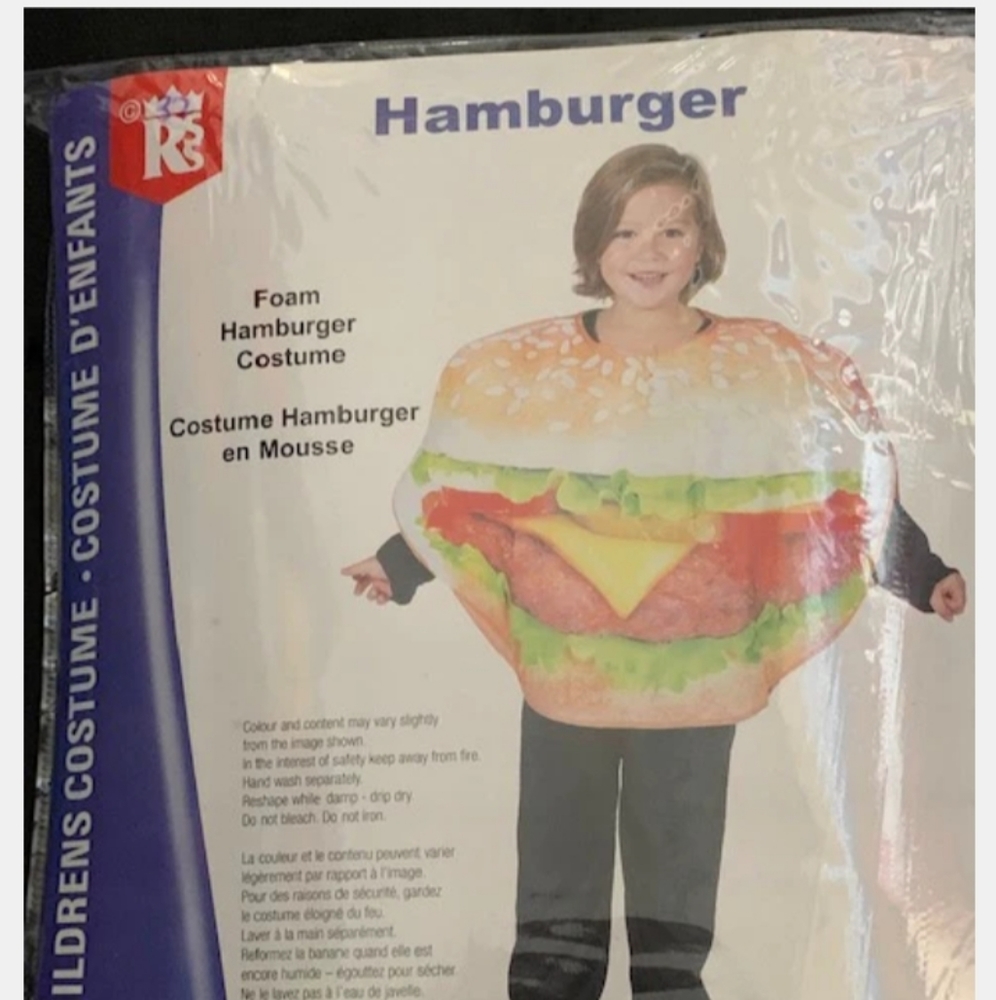 New Kids Foam Hamburger Costume